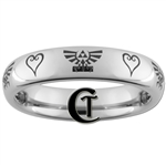 4mm Domed Tungsten Legend of Zelda Skyward Sword  Kingdom Hearts Design Ring.