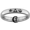 4mm Dome Tungsten Carbide Star Trek Voyager, Legend of Zelda Triforce, Star Wars Rebel Alliance Design Ring.