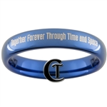 4mm Dome Blue Tungsten Carbide Doctor Who Quote Design.