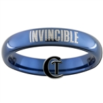 4mm Blue Dome Tungsten Invincible Iron Man Ring.
