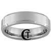 6mm Tungsten Beveled Carbide Comfort Fit  Polished Ring.