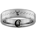 6mm Beveled Tungsten Carbide Deer Hunting Design Ring.