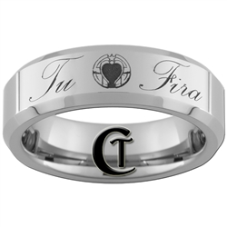 6mm Beveled Tungsten Carbide Tu Fira Mass Effect Paramour Design Ring.