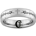 6mm Beveled Tungsten Carbide Crown of Thorns Cross Design.