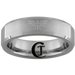 6mm Beveled Tungsten Carbide Zelda & Jedi Ring Design.