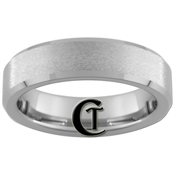 6mm Beveled Tungsten Carbide Stone Finish Ring.