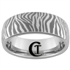 6mm Dome Tungsten Carbide Zebra Design Ring.