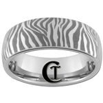 6mm Dome Tungsten Carbide Zebra Design Ring.