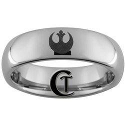6mm Dome Tungsten Carbide Star Wars Rebel Alliance Ring.