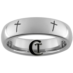 6mm Dome Tungsten Carbide Multiple Christian Cross Design.