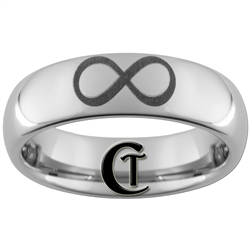 6mm Dome Tungsten Carbide Infinity Knot Design Ring.