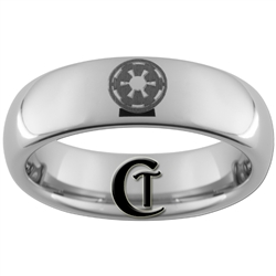 6mm Dome Tungsten Carbide Star Wars Galactic Empire Ring Design.