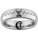 6mm Dome Tungsten Carbide Deer Tracks Hunting Design Ring.