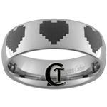 6mm Dome Tungsten Legend of Zelda Multiple 8-Bit Hearts Designed Polished Ring