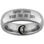 6mm Dome Tungsten Carbide Doctor Who Gallifreyan and Quote Design Ring.