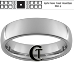 6mm Dome Tungsten Carbide Doctor Who Tardis and Quote Design Ring.