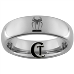 6mm Dome Tungsten Carbide  Spiderman Design.