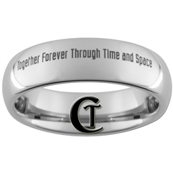 6mm Dome Tungsten Carbide Doctor Who Design Ring.