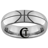 6mm Dome Tungsten Carbide Basketball Design Ring.