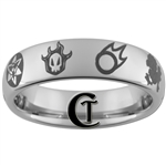 6mm Dome Tungsten Carbide Anime Favorites Design Ring.