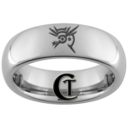 6mm Dome Tungsten Carbide Dishonored Symbol Design Ring.