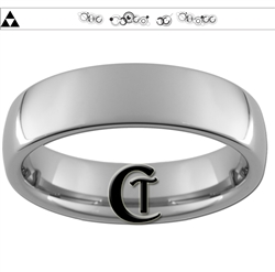 6mm Dome Tungsten Legend of Zelda Triforce Doctor Who Designed Polished Ring.
