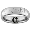 6mm Dome Tungsten Carbide Sinus Heartbeat Rhythm EKG Design Ring.