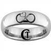 6mm Dome Tungsten Carbide Infinity Heart To Infinity Design Ring.