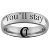 6mm Dome Tungsten Carbide Harry Potter Quote "You'll stay with me?" Design Ring.