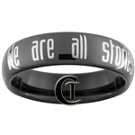6mm Dome Black Tungsten Carbide  Doctor Who We are all stories in the end Design Ring.