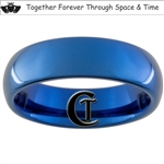 6mm Dome Blue Tungsten Carbide Claddagh & Doctor Who Quote Design Ring.