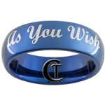 6mm Blue Dome Tungsten Carbide As You Wish Design Ring.