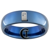 6mm Blue Dome Tungsten Carbide Doctor Who Tardis and Gallifreyan-The girl who waited Design Ring.