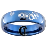 6mm Dome Blue Tungsten Carbide Doctor Who Gallifreyan- I Know Design Ring.