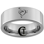 6mm Pipe Tungsten Carbide Heart Music Design Ring.