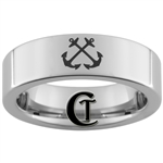 6mm Pipe Tungsten Carbide NAVY Anchor Ring Design.