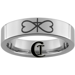 6mm Pipe Tungsten Carbide Infinity Heart Cross Design Ring.