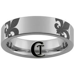 6mm Pipe Tungsten Carbide Fleur De Lis Design