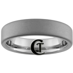 6mm Pipe Tungsten Carbide Diamond Matte Finish Ring