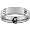 7mm Beveled Polished Tungsten Iron Man Designed Ring