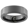 7mm Black Beveled Tungsten Carbide Ring