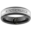 7mm Black Beveled Tungsten Carbide Celtic Design