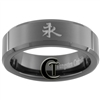 7mm Black Beveled Tungsten Carbide Kanji Eternity Design