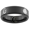 7mm Black Beveled Tungsten Iron Man Ring