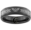 17mm Black Beveled Tungsten Carbide Legend Of Zelda Ring Design