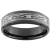 7mm Black Beveled Tungsten Carbide Celtic Design