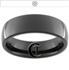 7mm Black Dome Tungsten Carbide Wicca Star Design Ring.