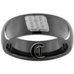 7mm Black Dome Tungsten Carbide Dirty South NASCAR 88 Design Ring.