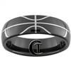 7mm Black Dome Tungsten Carbide Basketball Design