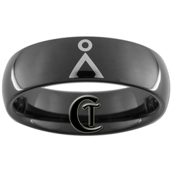 7mm Black Dome Tungsten Carbide Stargate Design